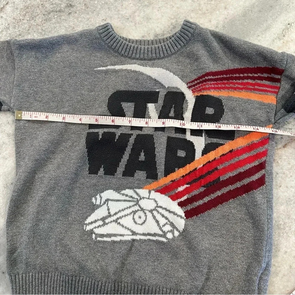 GAP Kids STAR WARS Millennium Falcon Intarsia Sweater Gray Size Small (6-7) - Picture 8 of 11